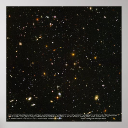 High-Res Hubble Ultra Deep Poster van het Gebied ( (Voorkant)