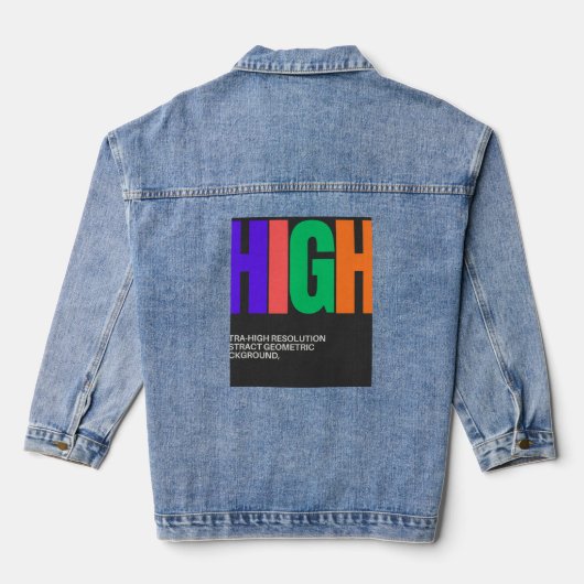 High-Resolution Abstract Art Denim Jacket (Achterkant)