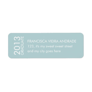 High School Afstuderen 2013 Verticaal Blauw Wit Etiket