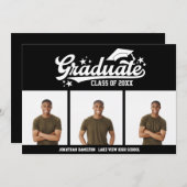 High School Afstuderen Aankondiging 3 Foto (Voorkant / Achterkant)