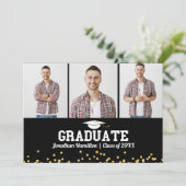 High School Afstuderen Aankondiging 3 Fotokaart (Staand voorkant)