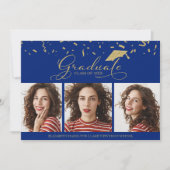 High School Afstuderen Aankondiging 3 Fotokaarten (Voorkant)