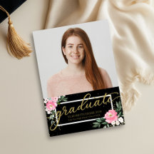 High School Afstuderen Aankondiging Fotokaart