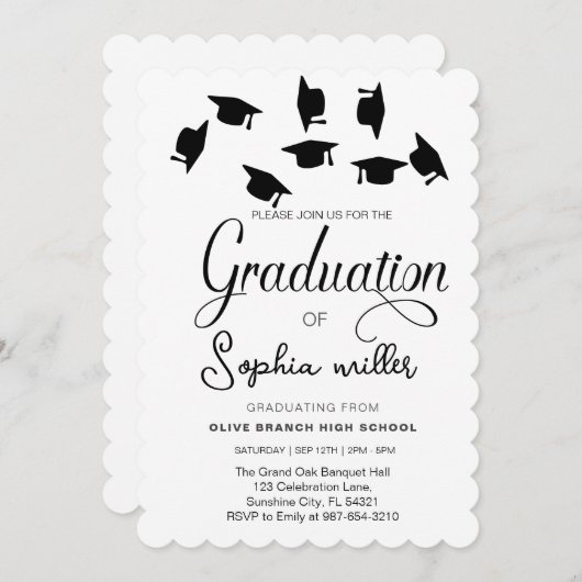 High School Afstuderen, Afstudeerfeest Kaart (Voorkant / Achterkant)