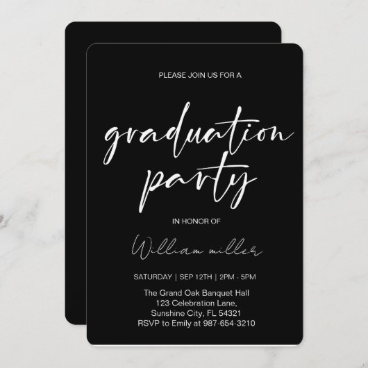 High School Afstuderen Class of 2025, Minimaal afs Kaart (Voorkant / Achterkant)