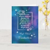 High School Afstuderen Quote Waterverf Achtergrond Kaart (Gele Bloem)