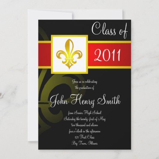 High School Afstuderen Red op zwart Kaart (Voorkant)