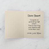 High School Afstuderen Schattige Beer gepersonalis Kaart (Binnen)