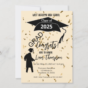 High School Boy Graduation Party Pet Confetti Kaart