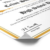 High School Diploma Replica Poster with Faux Gold (Coin)