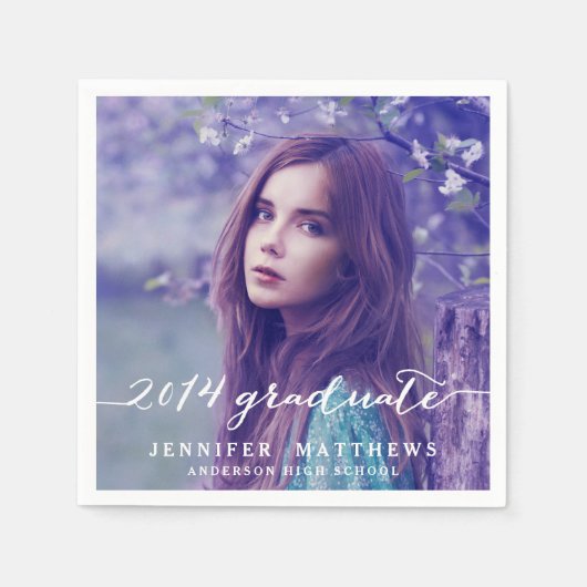 High School Foto Afstuderen Papieren servetten (Voorkant)