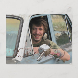 High School foto afstuderen partij Grunge Brown Uitnodiging Briefkaart