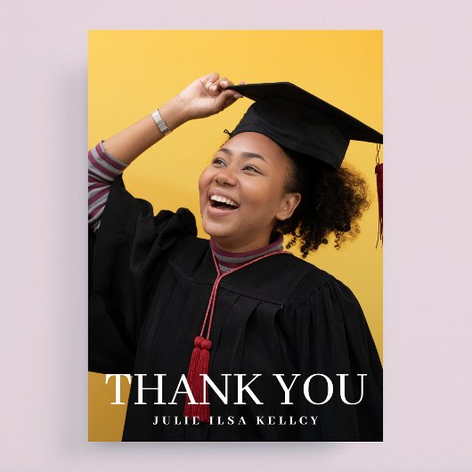 High School fototypografie Afstuderen Bedankkaart