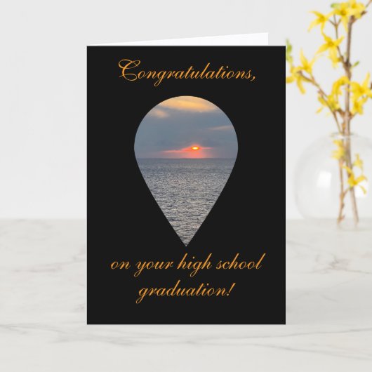 High School Graduation, Folded Greeting Card Kaart (Gele Bloem)