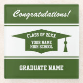 High School graduation party Class of 20XX custom Glazen Onderzetter (Voorkant)