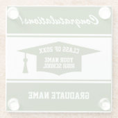 High School graduation party Class of 20XX custom Glazen Onderzetter (Achterkant)