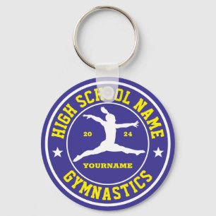 High School Gymnastiekteam Aangepaste kleurenpoort Sleutelhanger