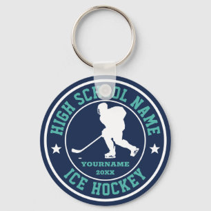 High School Ice Hockey Team - Aangepaste kleurenpo Sleutelhanger