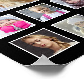 High School K-12 Fotocollage Zwart Goud Glitter Poster (Hoek)