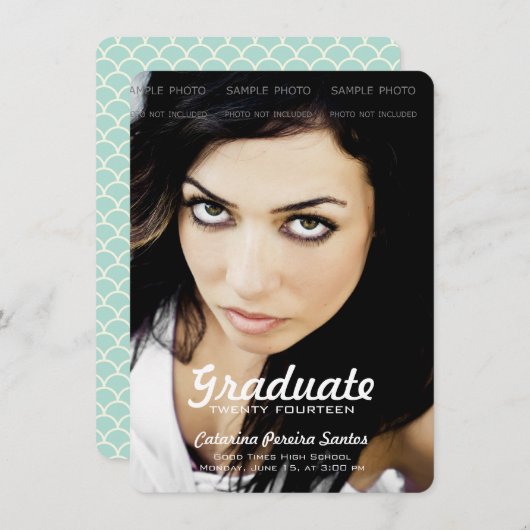 High School Photo Afstuderen 2014 Afstuderen Mint Aankondiging (Voorkant / Achterkant)