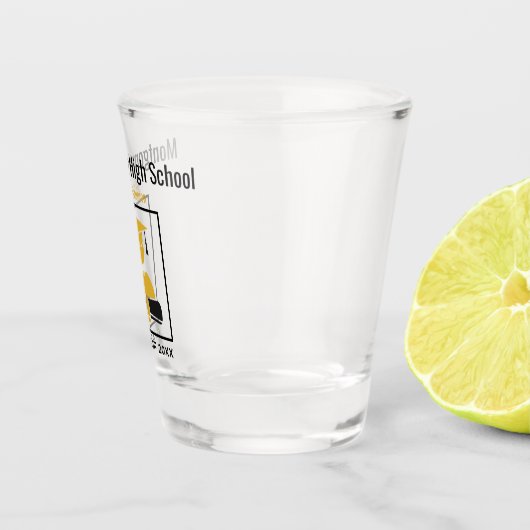 High School Reunion Custom Black Gold Shot Glas (Rechts)