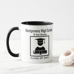 High School Reunion Custom Black Minimalist Mok