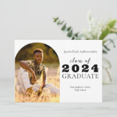High School Senior Arch One-Photo Afstuderen Aankondiging (Staand voorkant)