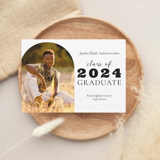 High School Senior Arch One-Photo Afstuderen Aankondiging