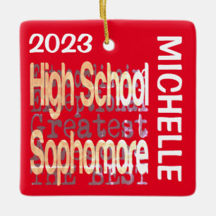 High School Sophomore Extraordinaire CUSTOM Keramisch Ornament
