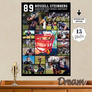 High School Sports Senior 15 Photo Collage Afstude Poster
