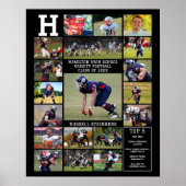 High School Sports Senior 19 Photo Collage Poster (Devant)