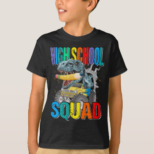 High School Squad Monster Truck Dinosaur Boys T-shirt