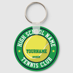 High School Tennis Club - Aangepaste kleurensport Sleutelhanger