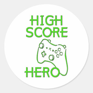 High Score Hero Ronde Sticker