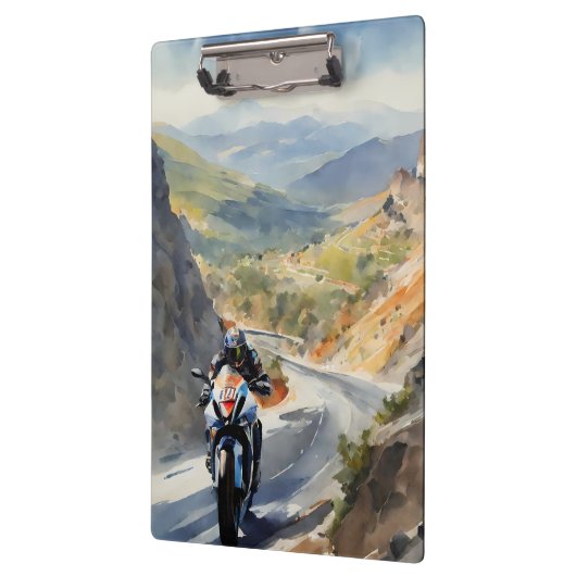 High-Speed avontuur in een levendig berglandschap Klembord (Links)