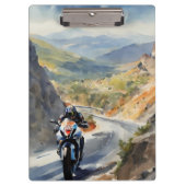 High-Speed avontuur in een levendig berglandschap Klembord (Voorkant)