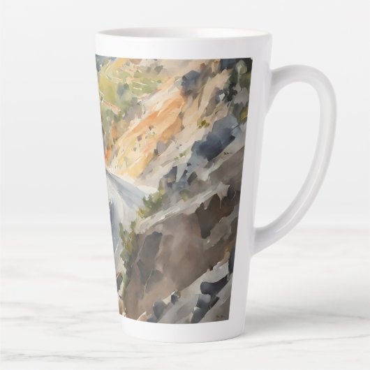 High-Speed avontuur in een levendig berglandschap Latte Mok (Rechts)