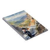 High-Speed avontuur in een levendig berglandschap Notitieboek (Rechterzijde)