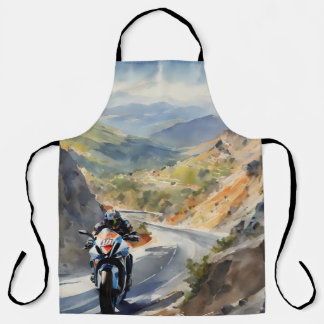 High-Speed avontuur in een levendig berglandschap Schort