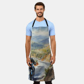 High-Speed avontuur in een levendig berglandschap Schort (Gedragen)