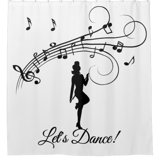 High Step Dance aangepaste tekst wit Douchegordijn (Voorkant)