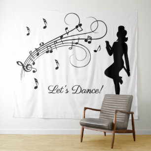 High-step dansen naar de aangepaste muziek wandkleed