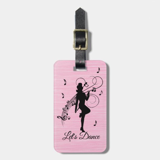 High-step dansen naar de muziek bagagelabel (Voorkant verticaal)