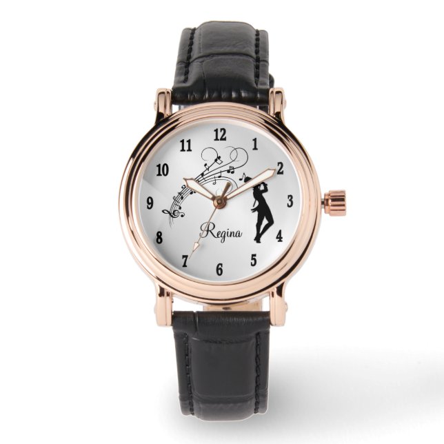 High Step Tap Dancer Personaliseerde met Aantallen Horloge (Voorkant)