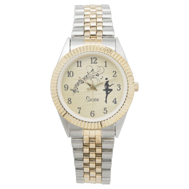 High Step Tap Dancer Personaliseerde met Aantallen Horloge (Voorkant)