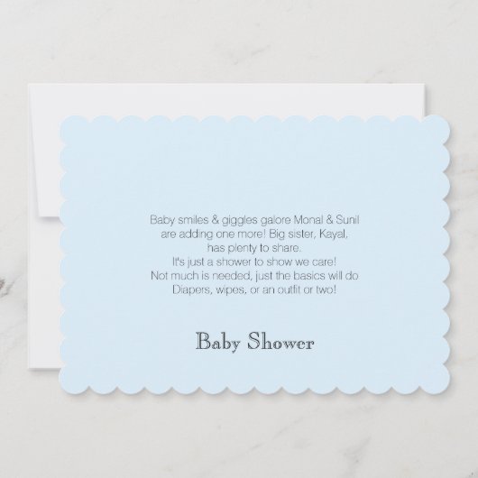 High Tea baby shower uitnodiging (Achterkant)