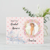 High Tea Foto Bruids Douche Uitnodiging (Staand voorkant)