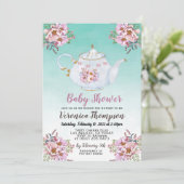 High Tea Party Baby shower uitnodiging (Staand voorkant)