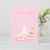 High Tea party Bridal Douche invitation couleur ro (Debout devant)