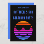 High Tech Cool Emoji Boys Verjaardagsfeest Kaart (Voorkant / Achterkant)